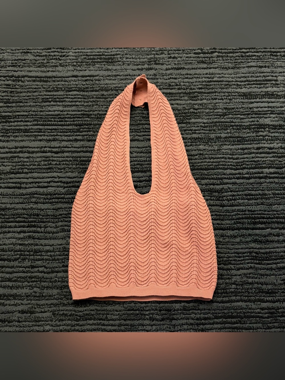 NWT Intimately Free People Mauve Knit Wavy Halter Sleeveless Top